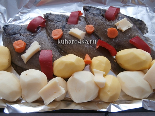 Камбала запечённая в фольге